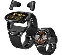Kyaoayo-Watch Buds Pour Hommes Et Femmes, Smartwatch Et Écouteurs 2-En-1, Suppression Du Bruit, 1.39 Inch Round Fitness Tracker With Heart Rate Sleep Monitor, For Ios Android Phone (Noir)