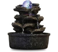 KYAOAYO-Zen'Light - Fontaine DIntérieur Little Rock - Cascade Nature Effet Pierre Avec Lumière Led Coloré - Décor De Table Zen Idéal Méditation Et Détente - Objet Feng Shui Bonheur - H 23Cm