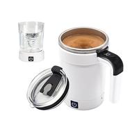 Kybelehoo Tasse à mélanger automatique à base séparable, 380 ml, universelle pour tasses plates, mélange à un bouton, affichage numérique de la température, acier inoxydable 304, silicone étanche
