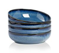 KYBSCZ Lot de 4 bols à pâtes de 850 g - Bols de service de 20,3 cm - Lot de 4 bols à salade - Grands bols en céramique - Passe au micro-ondes