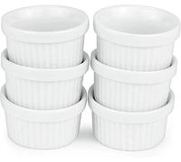 Kÿchen Lot de 6 mini ramequins 30 ml | Passe au micro-ondes et au four, plat à souffler en porcelaine, sauce à trempette et petites tasses à dessert