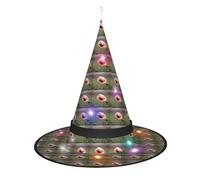 Kycvds Beaux chapeaux de sorcière d'Halloween à l'encre de coquelicot sont décorés avec des lumières, qui décorent de grandes fournitures de fête d'Halloween.