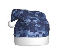 Kycvds Chapeau de Père Noël à motif camouflage pour adultes Unisexe Velours Confort Extra épais Chapeau pour le Nouvel An