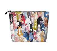 Kycvds Coloré Cartoon Chevaux Petit Sac Cosmétique Voyage Accessoires Sac de Rangement Cosmétique Boîte Cosmétique Cadeau Anniversaire Noël Beau, Noir , Taille unique