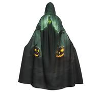 Kycvds Costume de citrouille d'Halloween fantôme vert pour adulte, cape avec capuche, robe à capuche, robe à capuche, robe habillée, manteau à capuche, uniforme