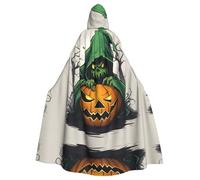 Kycvds Costume d'Halloween citrouille fantôme vert 1 costume adulte cape avec capuche décontractée robe à capuche robe vêtements à capuche manteau à capuche uniforme