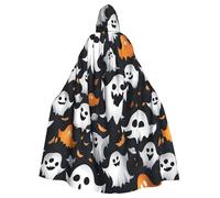 Kycvds Costume d'Halloween fantôme blanc mignon avec capuche pour adulte - Robe décontractée à capuche - Cape à capuche - Vêtements à capuche - Uniforme
