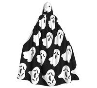 Kycvds Costume d'Halloween fantôme blanc mignon avec capuche pour adulte - Robe décontractée à capuche - Cape à capuche - Vêtements à capuche - Uniforme