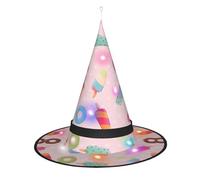 Kycvds De nombreux chapeaux de sorcière colorés pour Halloween sont décorés avec des lumières, qui sont utilisées pour décorer de grandes fournitures de fête d'Halloween.