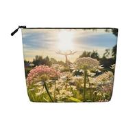 Kycvds Flower Pig Petite trousse de maquillage pour accessoires de voyage Sac de rangement Boîte à cosmétiques Cadeau d'anniversaire Cadeau de Noël Beau, Noir , Taille unique