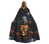 Kycvds Halloween Hibou Fantôme Citrouille 1 Costume Adulte Cape avec Capuche Décontractée Robe à Capuche Vêtements Manteau à Capuche Uniforme