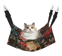 Kycvds Hamac pour chat à motif floral et tête de mort réglable à suspendre pour petit animal de compagnie