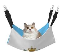Kycvds Hamac pour chat Drapeau de Saint-Marin pour cage réglable à suspendre, tapis de repos pour petit animal domestique