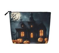 Kycvds Happy-Halloween-Day-Trick-Or-Treat Petite trousse à cosmétiques pour accessoires de voyage Sac de rangement Boîte à cosmétiques Cadeau d'anniversaire Cadeau de Noël Beau, Noir , Taille unique
