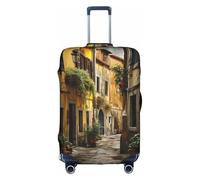 Kycvds Italian Old Street Le couvercle de coffre convient aux bagages de 18 à 32 pouces. Couvercle de coffre personnalisé Bagages personnalisés., blanc, petit