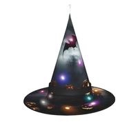 Kycvds Les 4 chapeaux de sorcière d'Halloween sont décorés avec des lumières, qui décorent de grandes fournitures de fête d'Halloween.
