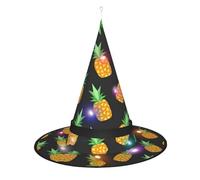 Kycvds Les chapeaux de sorcière d'Halloween ananas sont décorés avec des lumières, qui sont utilisées pour décorer de grandes fournitures de fête d'Halloween.