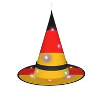 Kycvds Les chapeaux de sorcière d'Halloween avec drapeau de l'Allemagne sont décorés avec des lumières, qui sont utilisées pour décorer de grandes fournitures de fête d'Halloween.