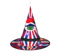 Kycvds Les chapeaux de sorcière d'Halloween avec drapeau du Costa Rica sont décorés avec des lumières, qui décorent de grandes fournitures de fête d'Halloween.