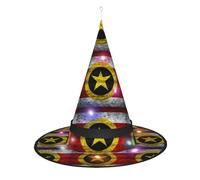 Kycvds Les chapeaux de sorcière d'Halloween avec drapeau du Maryland sont décorés avec des lumières, qui sont utilisées pour décorer de grandes fournitures de fête d'Halloween.
