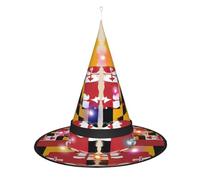 Kycvds Les chapeaux de sorcière d'Halloween avec drapeau du Maryland sont décorés avec des lumières, qui décorent de grandes fournitures de fête d'Halloween.