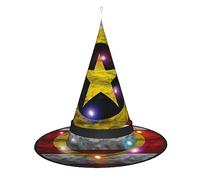 Kycvds Les chapeaux de sorcière d'Halloween avec drapeau du Maryland sont décorés avec des lumières, qui sont utilisées pour décorer de grandes fournitures de fête d'Halloween.