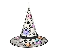 Kycvds Les chapeaux de sorcière d'Halloween avec os et pattes sont décorés avec des lumières, qui décorent de grandes fournitures de fête d'Halloween.