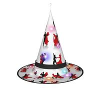 Kycvds Les chapeaux de sorcière d'Halloween de danse de salon sont décorés avec des lumières, qui sont utilisées pour décorer de grandes fournitures de fête d'Halloween.