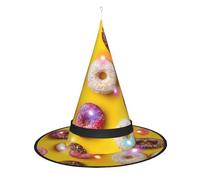 Kycvds Les chapeaux de sorcière d'Halloween en forme de donut sont décorés avec des lumières, qui sont utilisées pour décorer de grandes fournitures de fête d'Halloween.