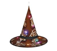 Kycvds Les chapeaux de sorcière d'Halloween en pain d'épice sont décorés avec des lumières, qui sont utilisées pour décorer de grandes fournitures de fête d'Halloween.