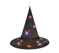Kycvds Les chapeaux de sorcière d'Halloween fantôme citrouille d'Halloween sont décorés avec des lumières, qui décorent de grandes fournitures de fête d'Halloween.