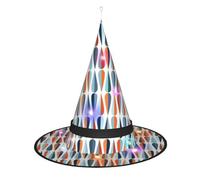 Kycvds Les chapeaux de sorcière d'Halloween modernes et rétro du milieu du siècle avec des formes tombantes sont décorés avec des lumières, qui sont utilisées pour décorer de grandes fournitures de