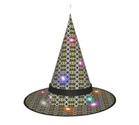 Kycvds Les chapeaux de sorcière d'Halloween sont décorés avec des lumières, ce qui décore de grandes fournitures de fête d'Halloween.