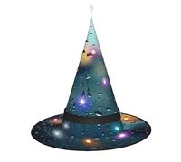 Kycvds Les gouttes de pluie sur les chapeaux de sorcière d'Halloween en verre sont décorés avec des lumières, qui décorent de grandes fournitures de fête d'Halloween.