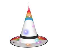 Kycvds Les petits chapeaux de sorcière arc-en-ciel d'Halloween sont décorés avec des lumières, qui sont utilisées pour décorer de grandes fournitures de fête d'Halloween.