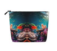 Kycvds Ocean Tropical Fish Petit sac cosmétique voyage accessoires sac de rangement cosmétique boîte cosmétique cadeau d'anniversaire cadeau Noël beau, Noir , Taille unique
