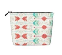 Kycvds Petit sac à cosmétiques avec flèches corail et bleu sarcelle, sac de rangement pour accessoires de voyage, sac de rangement, boîte à cosmétiques, cadeau d'anniversaire, cadeau de Noël beau