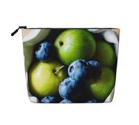 Kycvds Petit sac à cosmétiques avec image de fruits - Sac de rangement pour accessoires de voyage - Cadeau d'anniversaire ou de Noël, Noir , Taille unique