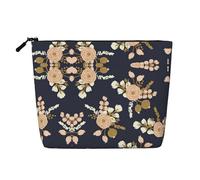 Kycvds Petit sac à cosmétiques avec motif floral - Sac de rangement pour accessoires de voyage - Cadeau d'anniversaire ou de Noël, Noir , Taille unique
