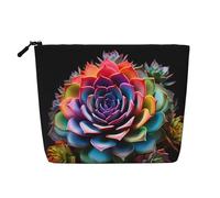 Kycvds Petit sac à cosmétiques coloré pour succulentes - Sac de rangement pour accessoires de voyage - Cadeau d'anniversaire ou de Noël, Noir , Taille unique
