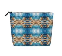 Kycvds Petit sac à cosmétiques de voyage avec coquillages et étoiles de mer - Sac de rangement - Cadeau d'anniversaire ou de Noël, Noir , Taille unique