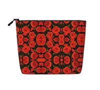 Kycvds Petit sac à cosmétiques de voyage avec fleurs de coquelicot - Sac de rangement - Cadeau d'anniversaire ou de Noël, Noir , Taille unique