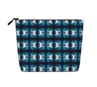 Kycvds Petit sac à cosmétiques de voyage avec requin nageant sous la mer - Sac de rangement pour accessoires de voyage - Cadeau d'anniversaire ou de Noël, Noir , Taille unique