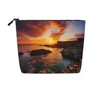 Kycvds Petit sac à cosmétiques Irlande Sunset Seascape Sac de rangement Accessoires de voyage Sac de rangement Boîte à cosmétiques Cadeau d'anniversaire Cadeau de Noël Beau, Noir , Taille unique