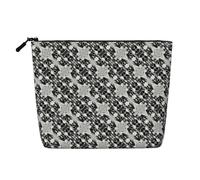 Kycvds Petit sac à cosmétiques noir et blanc avec têtes de mort - Sac de rangement pour accessoires de voyage - Boîte à cosmétiques - Cadeau d'anniversaire ou de Noël, Noir , Taille unique