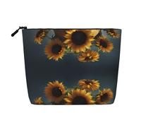 Kycvds Petit sac à cosmétiques tournesol Halloween crâne sac de rangement accessoires de voyage sac de rangement boîte cosmétique cadeau d'anniversaire cadeau de Noël beau, Noir , Taille unique