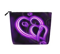 Kycvds Petit sac à cosmétiques violet Love - Accessoires de voyage - Sac de rangement - Cadeau d'anniversaire ou de Noël, Noir , Taille unique