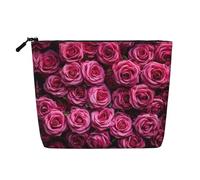 Kycvds Petit sac à maquillage mural floral rose rose sac de rangement accessoires de voyage sac de rangement boîte cosmétique cadeau d'anniversaire cadeau de Noël beau, Noir , Taille unique