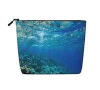 Kycvds Petit sac cosmétique bleu paysage de mer sac de rangement accessoires de voyage sac cosmétique boîte cosmétique cadeau d'anniversaire cadeau de Noël beau, Noir , Taille unique