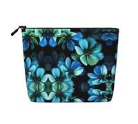Kycvds Petite trousse à cosmétiques bleue pour accessoires de voyage, sac de rangement pour cosmétiques, cadeau d'anniversaire, cadeau de Noël, Noir , Taille unique
